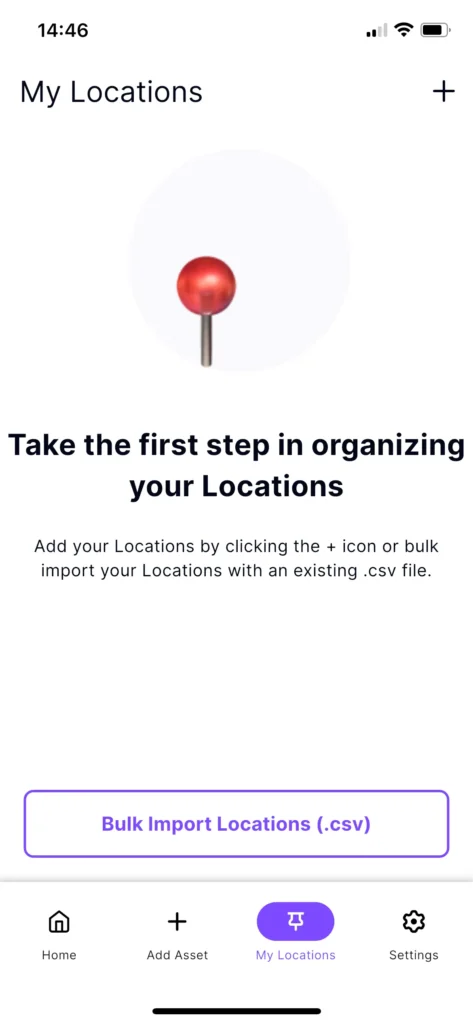 Tag Wizard - Asset Tagging App - My Locations Blank