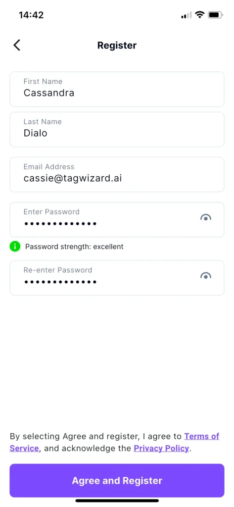 Tag Wizard - Asset Tagging App - Register