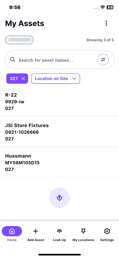 Asset List - Tag Wizard Asset Tagging System
