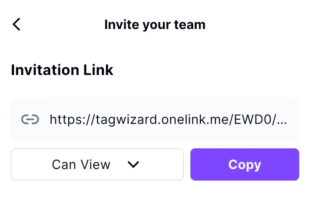 Invite Your Team - Tag Wizard
