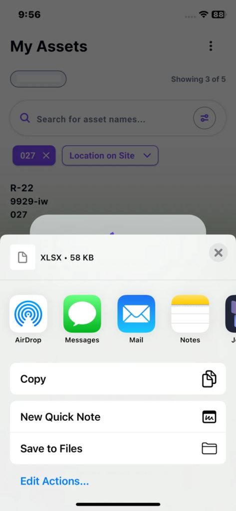 Save Asset List - Tag Wizard Asset Tagging System