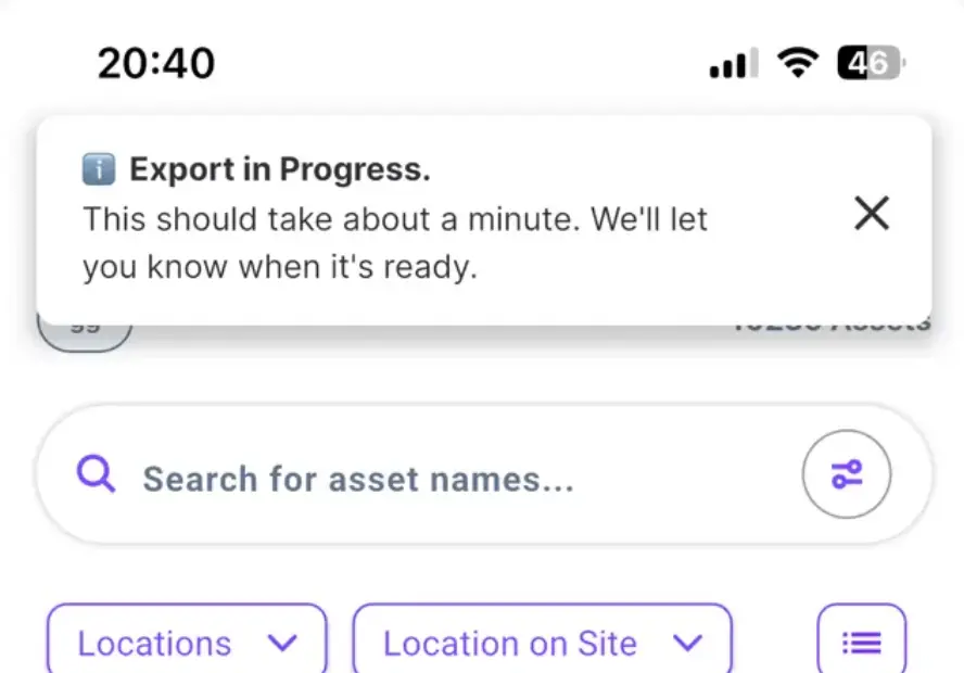 Export In Progress - My Assets Export - Tag Wizard