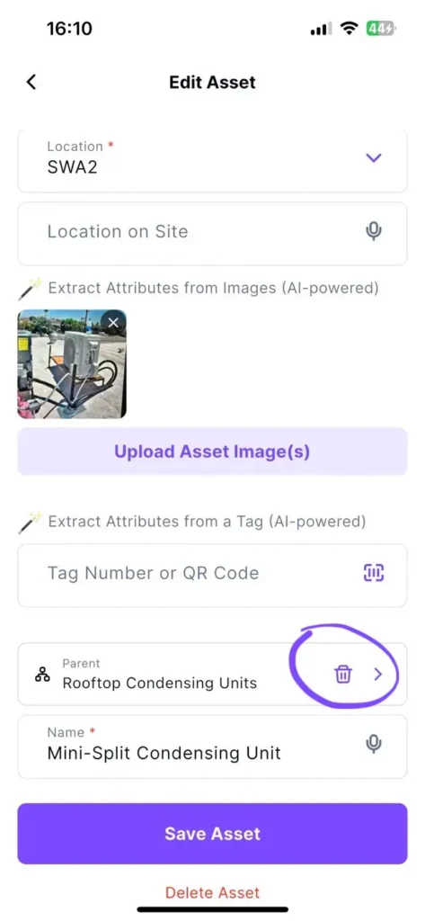 Unlink an Asset - Tag Wizard