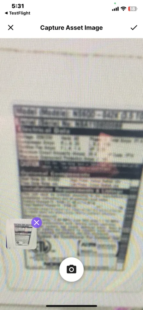 Capture Blurry Asset Image - Tag Wizard - Asset Tracking App