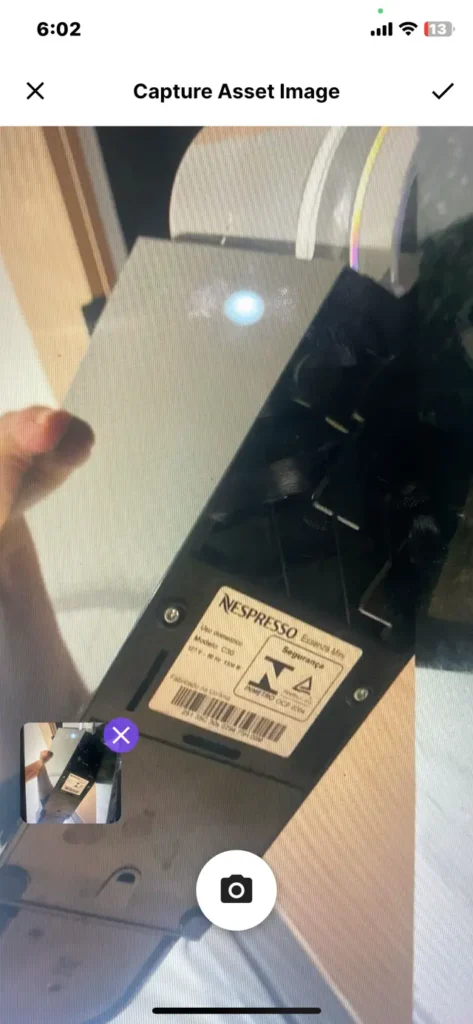 Capture Partially Blurry Asset Image - Tag Wizard - Asset Tracking App