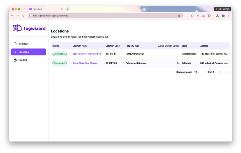 Desktop - Locations List - Tag Wizard