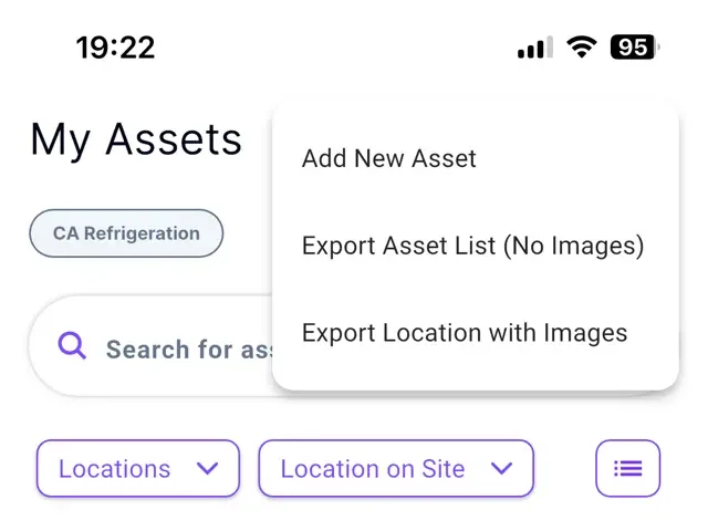 Export Asset List Options