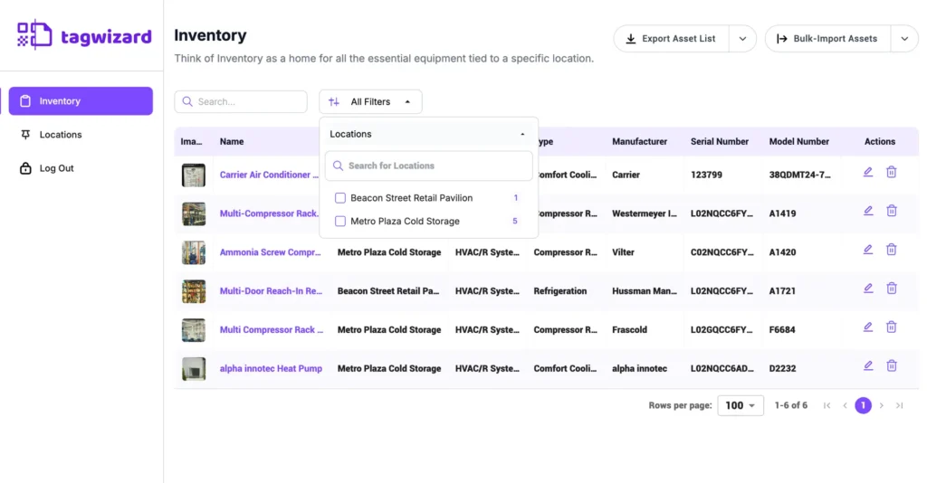Tag Wizard - Locations with Asset Count