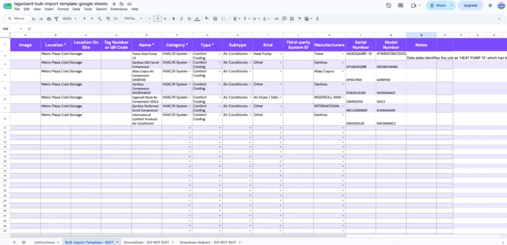 Tag Wizard - Template filled