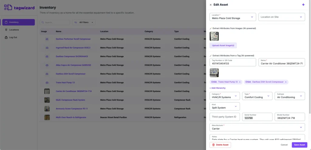 Edit Asset - Side Panel - Tag Wizard