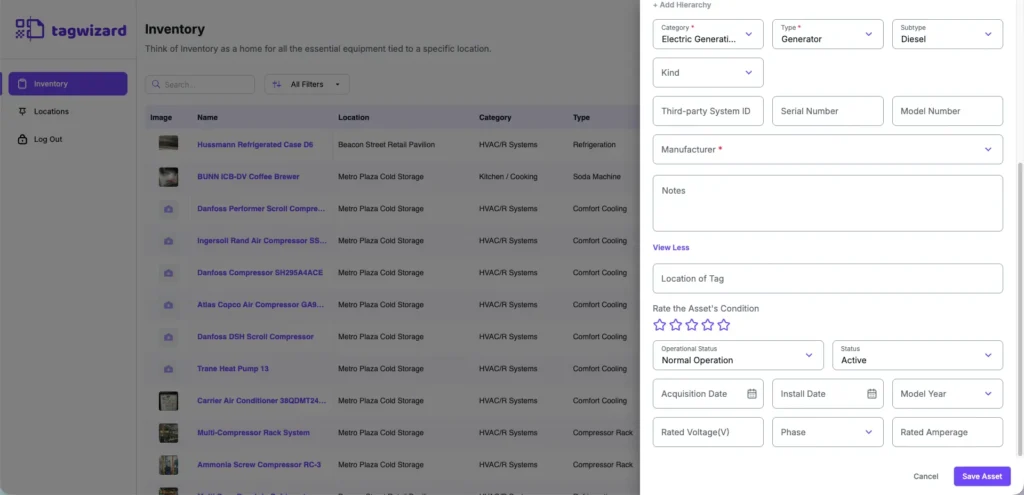 Tag Wizard - Desktop - New Asset Details